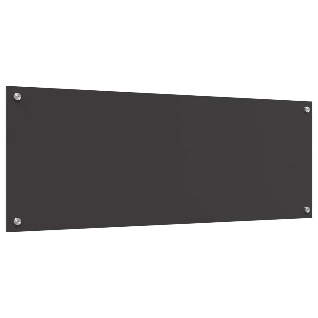 Paraschizzi moderno per cucina dal design pulito 110 x 40 x 0,6 cm resistente al calore facile da installare in vetro temperato grigio scuro 02_0058483