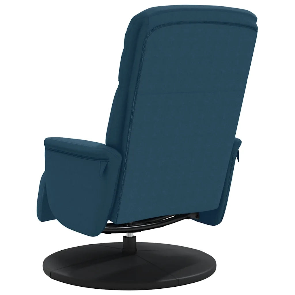 vidaXL Poltrona Reclinabile con Poggiapiedi Blu in Velluto