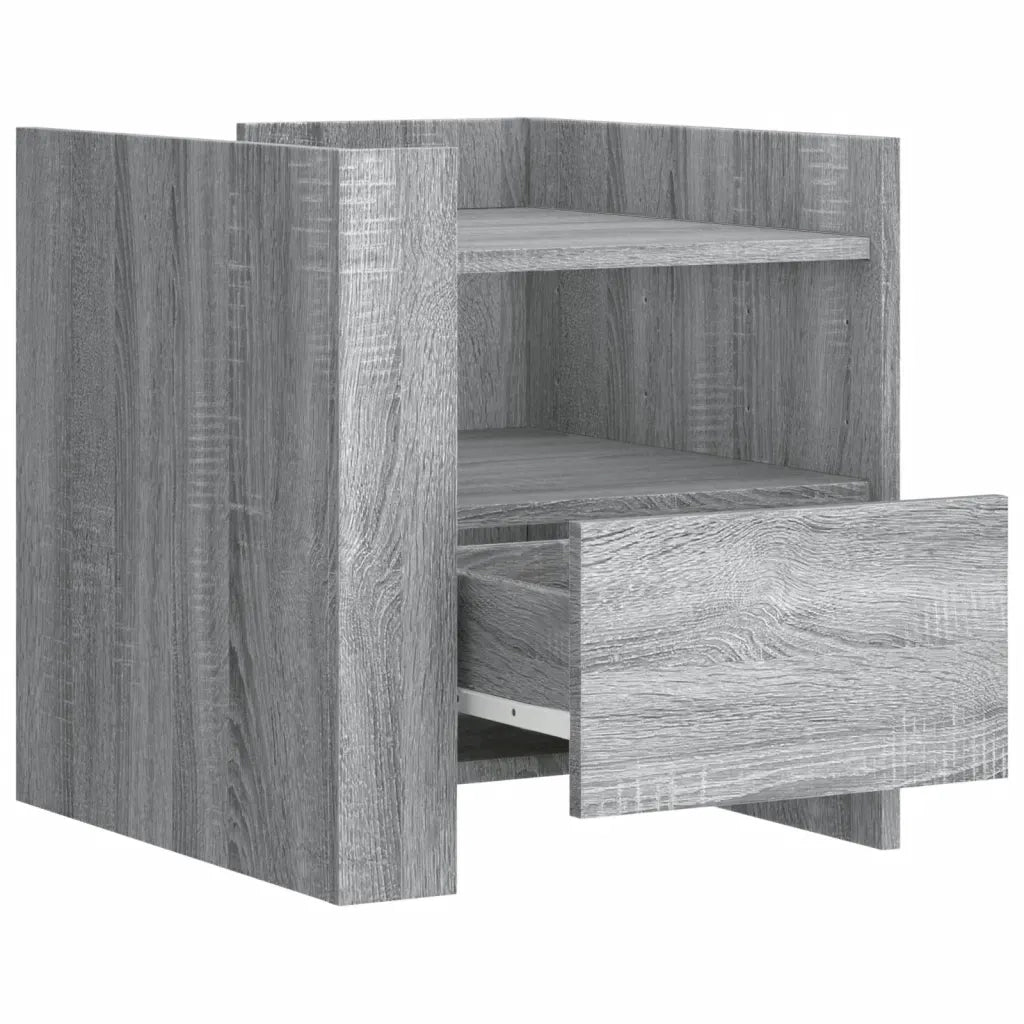Comodino-Tavolino da notte Grigio Sonoma 45x50x50 cm in Truciolato 666237