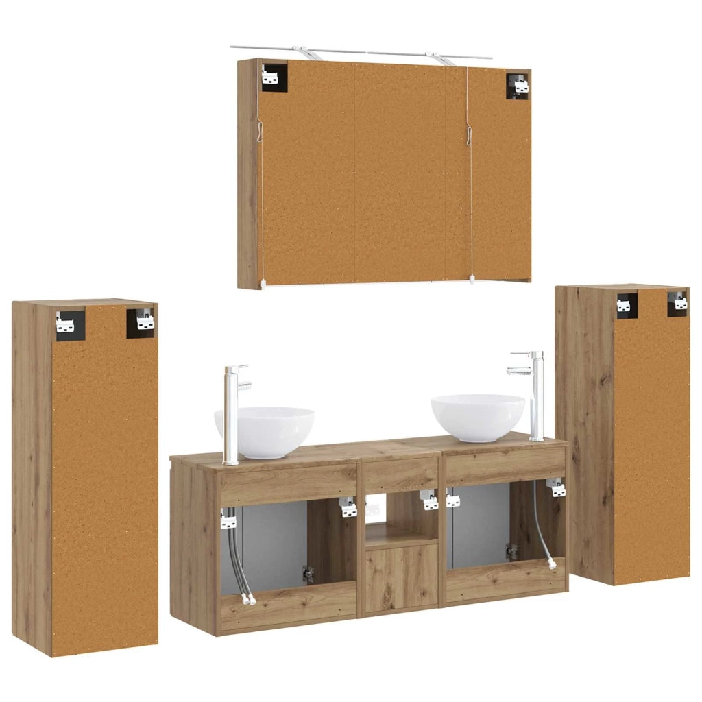 Set di mobili per il bagno 6 pcs Rovere Artigianale 3407150