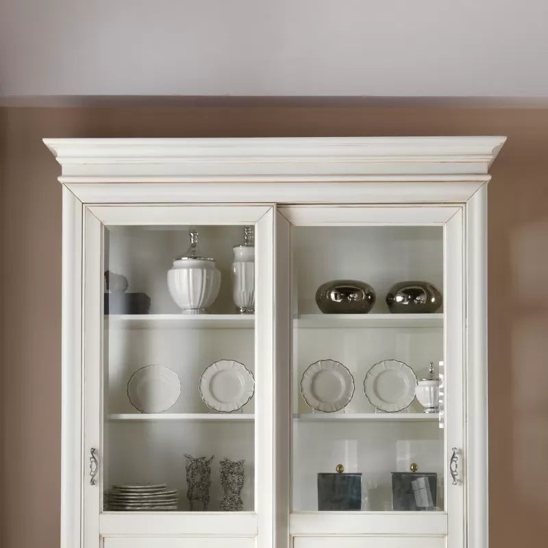 Vetrina classica in legno 2 porte scorrevoli l.165 p.50 h.215 - Mobili 2G