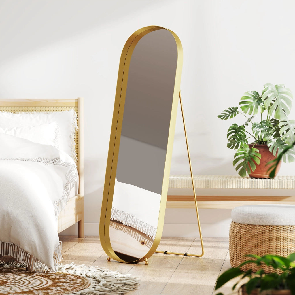 Specchio a Pieno Corpo con Cornice Metallo ¨C zephmum ¨C 160x50 cm Cornice Oro