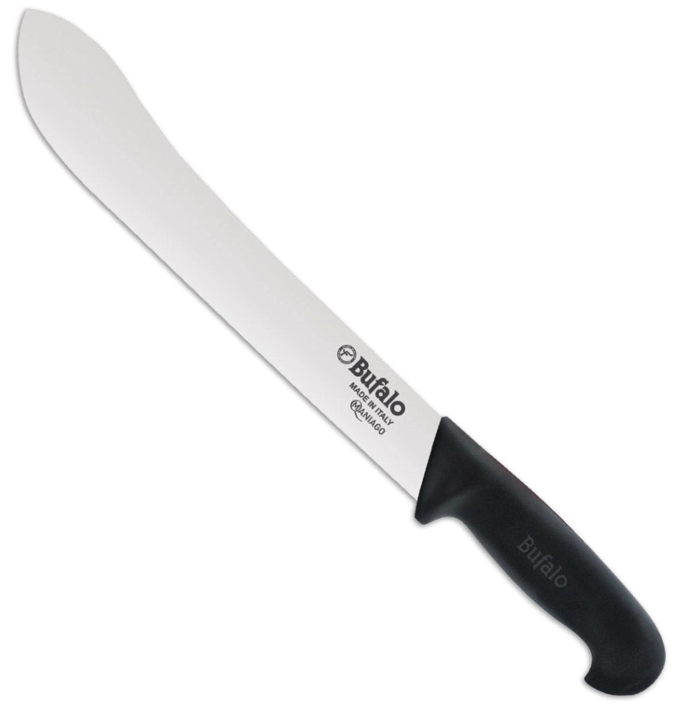 Coltello Scimitarra Lama 30 cm Bufalo Macello S116/30 Manico Nero