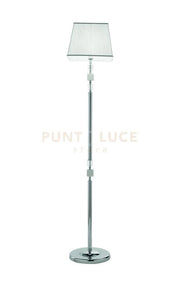 PIANTANA LIVIA CROMO,BIANCO E TRASPARENTE 1 LUCE ATTACCO E27 H.150+30CM