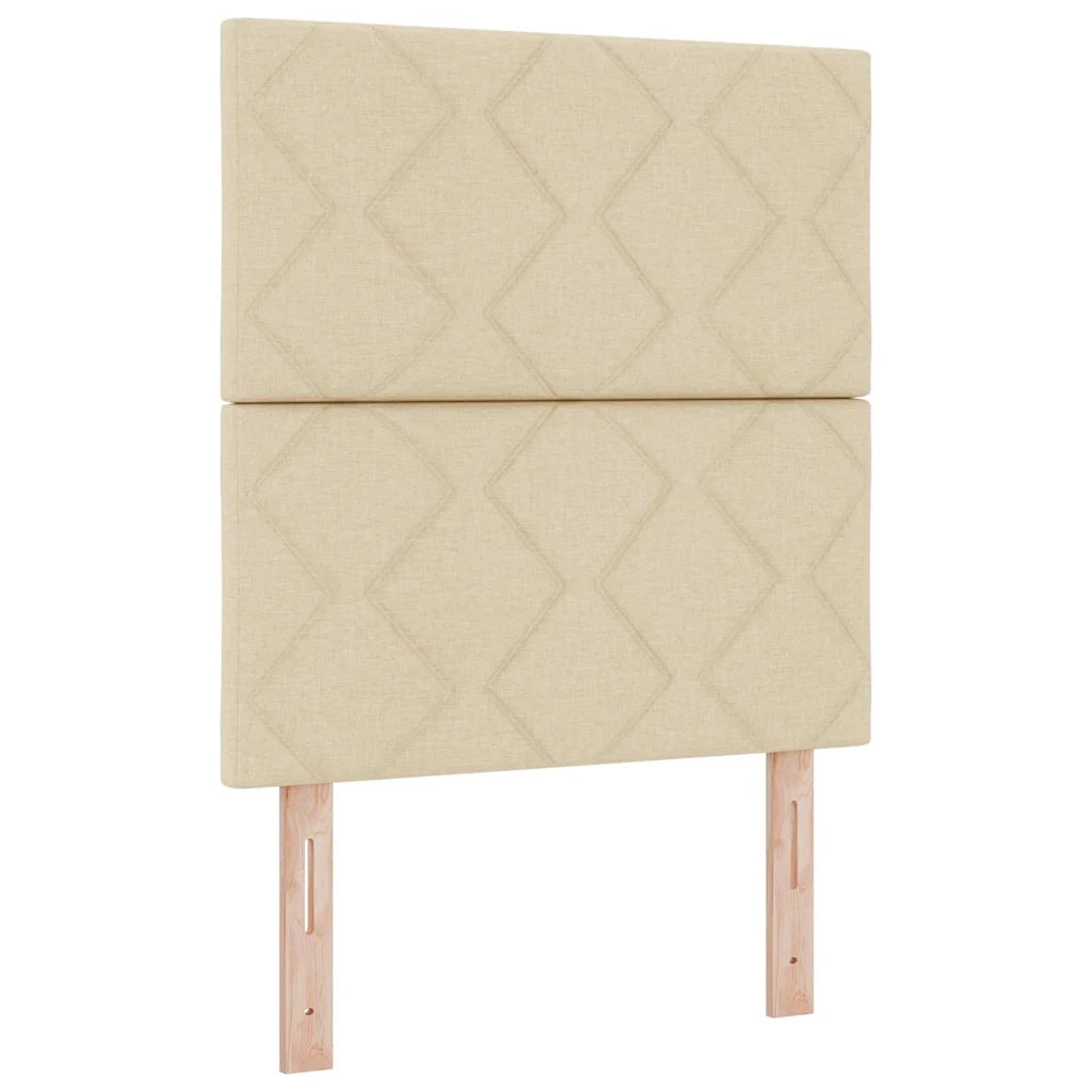 Letto a molle con cuscino Crema 190 x 90 cm Tessuto 3341684