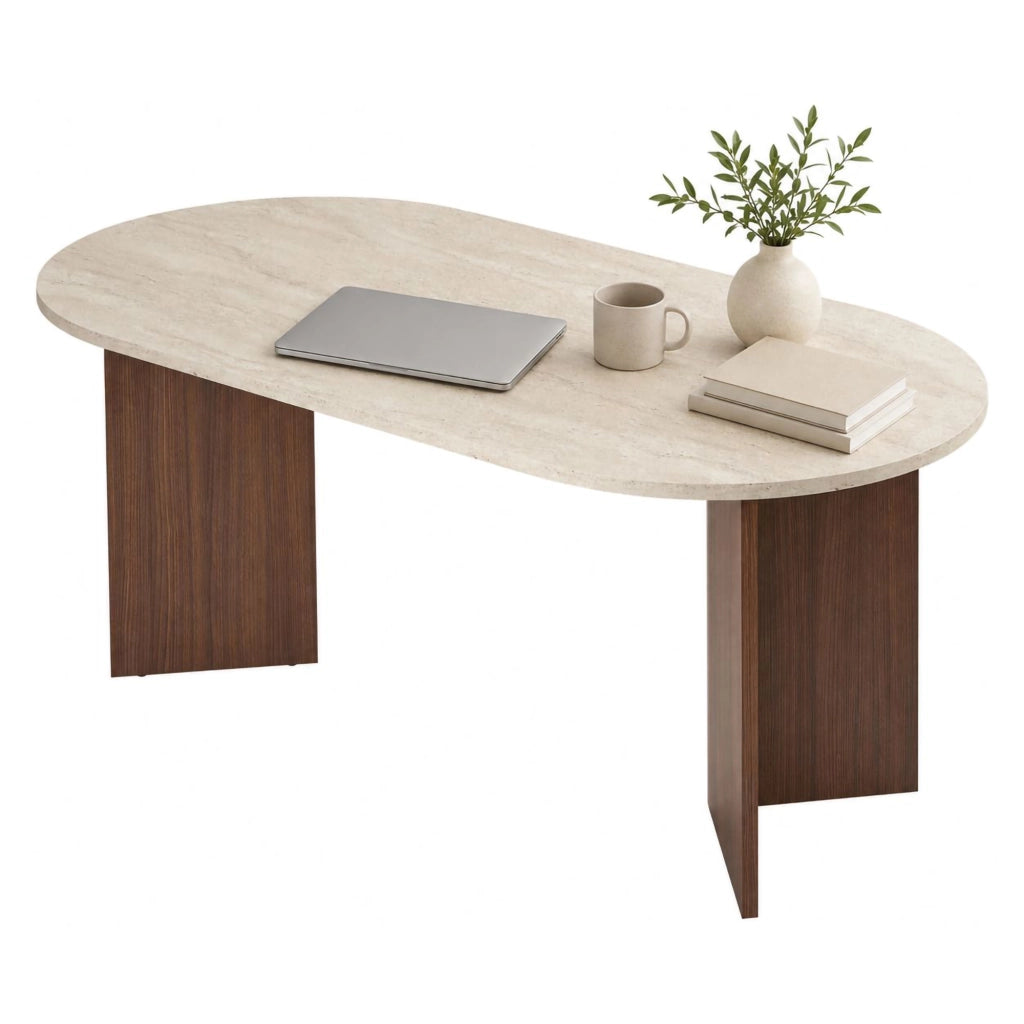 Monterano, Tavolo Fisso 6 Posti, 180x90x75h cm Beige Marmo