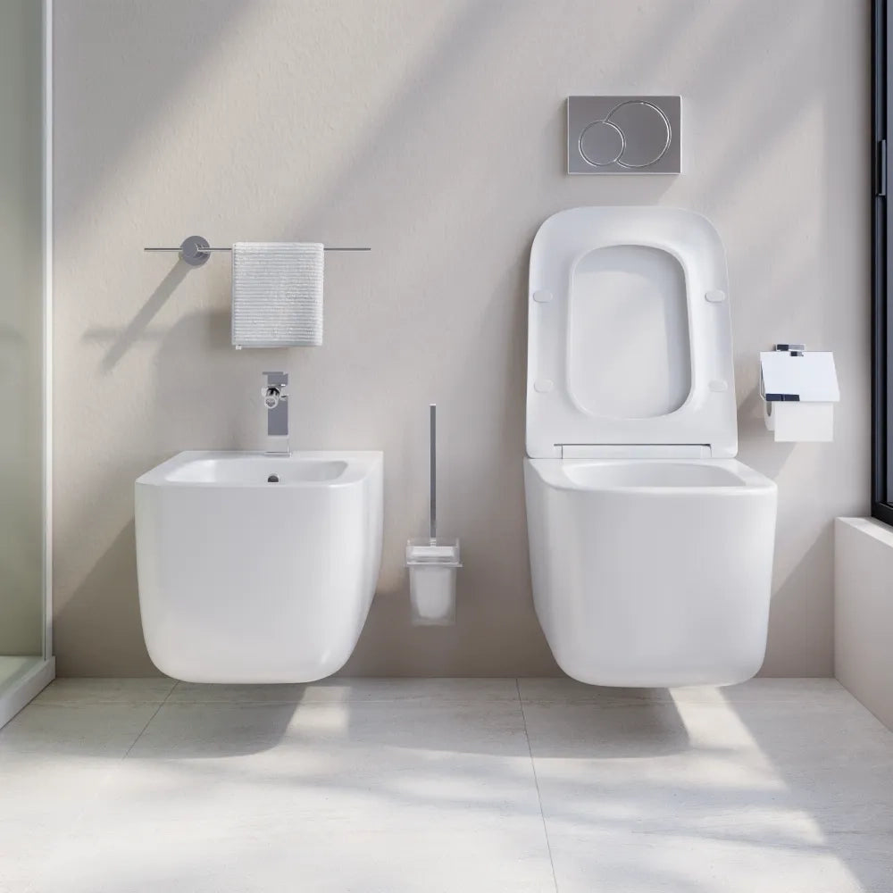 Coppia di sanitari sospesi vaso tornado e bidet bianco lucido | Lubiana