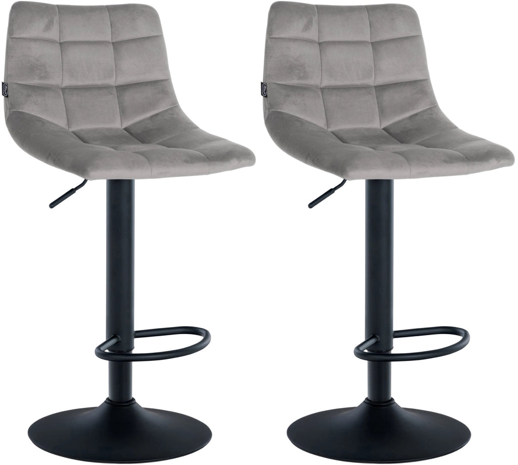 2er Set Barhocker Jerry Samt schwarz