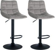 2er Set Barhocker Jerry Samt schwarz