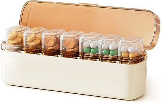 Pillen per settimana, portatile, pillen per 7 giorni, calendario settimanale, farmaci, utilizzato per conservare vitamine, olio di pesce, medicinali, integratori e altro