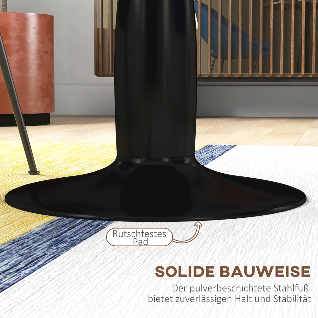 Tavolo da pranzo rotondo ¨C zephmum ¨C nero, metallo, MDF, 70x74 cm