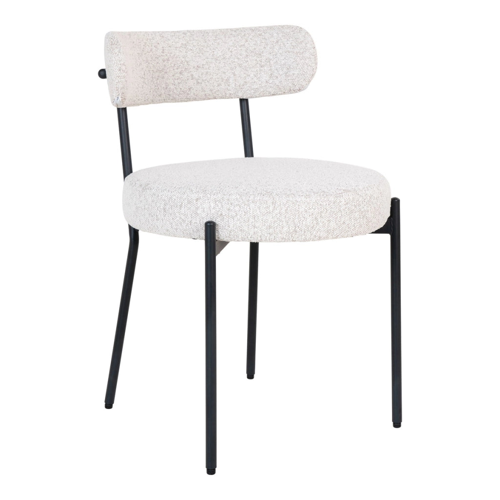 Set di 2 Sedie Badalona, Bianco, Tessuto, 49,5x47x72,5 cm