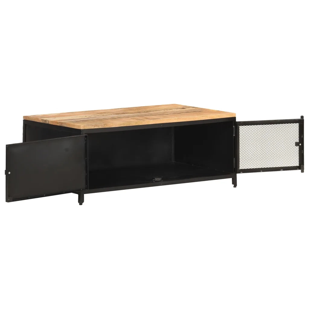 Tavolino da CaffÃ¨ 90x50x37 cm in Legno Massello di Mango Grezzo cod mxl 16291