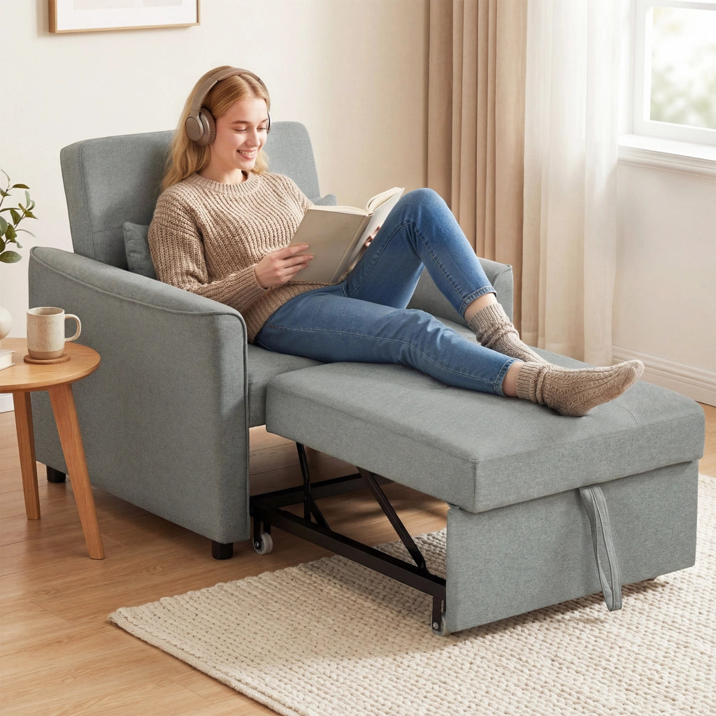 Sedia letto estraibile con schienale regolabile ¨C zephmum ¨C grigio