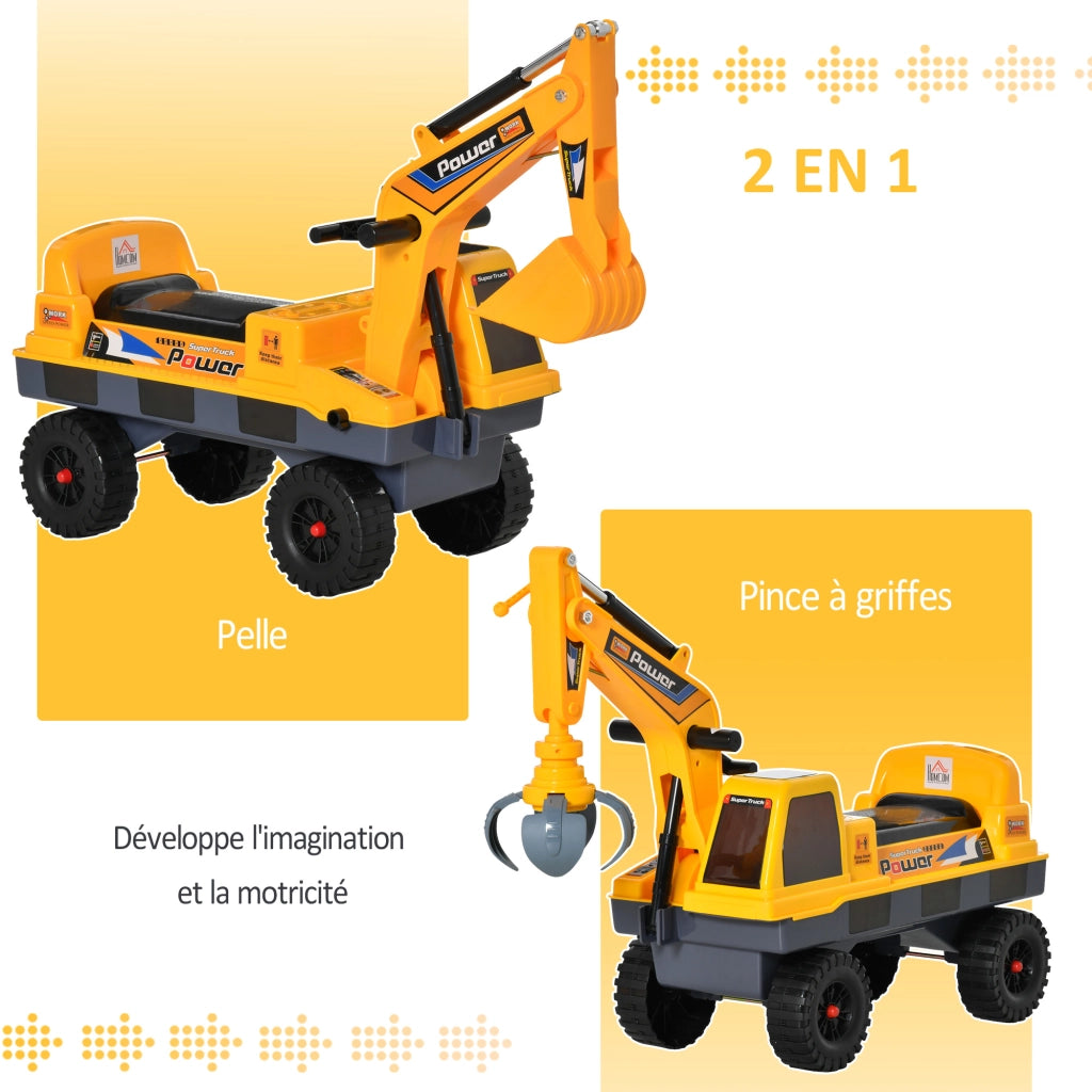 Tractopelle Portagiochi Bambini 2-3 Anni ¨C zephmum ¨C Giallo