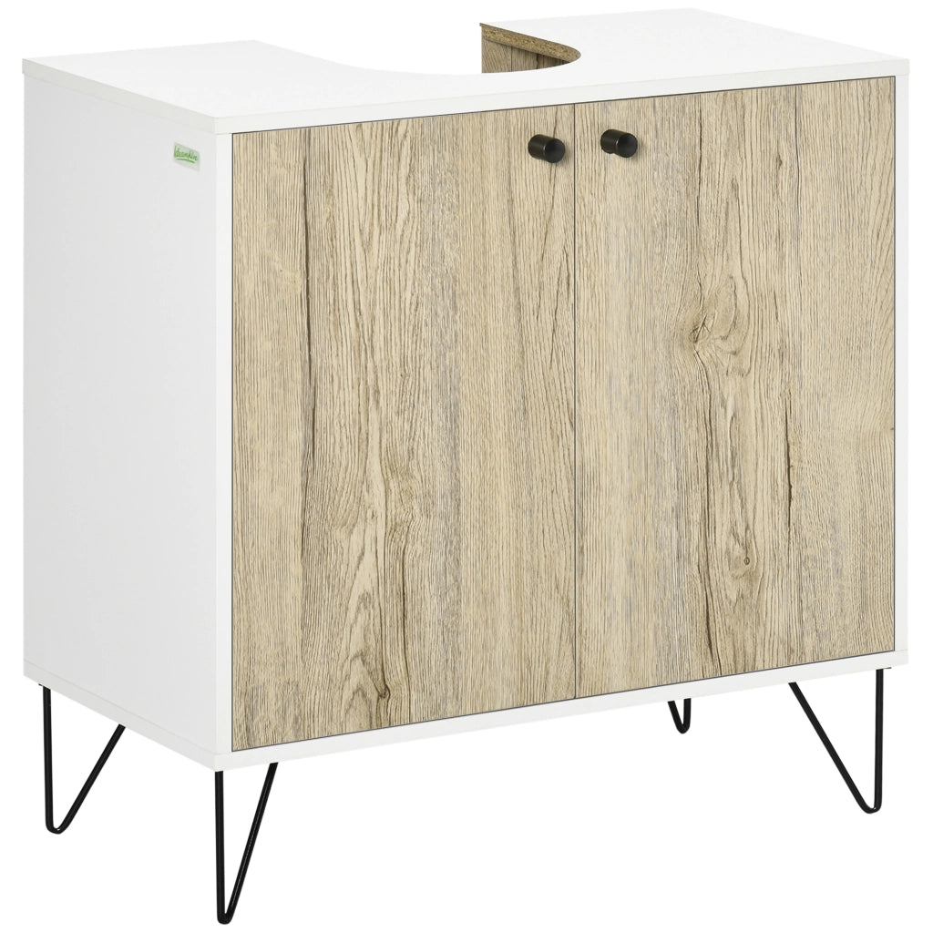 Mobiletto Sottolavabo ¨C Zephmum ¨C 60x30x60 cm Bianco Rovere