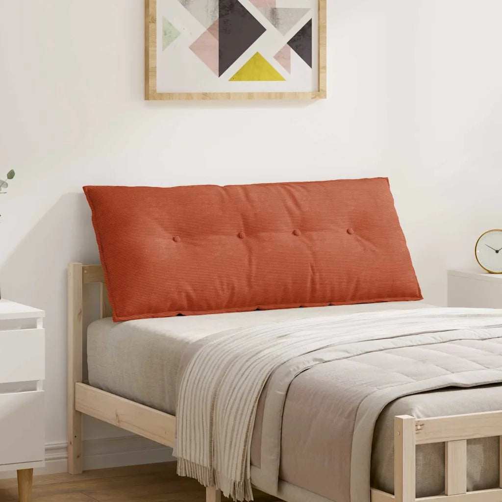 Cuscino per Schiena | Cuscino dorsale Rosso Arancio 120 x 50 cm Tessuto in Cords