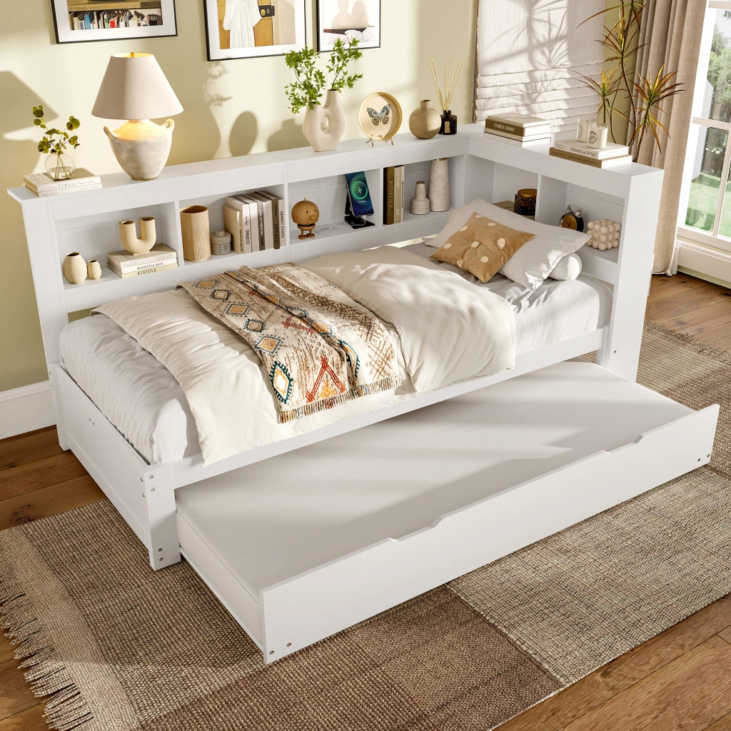 LETTO Giorno 90x200 cm con letto estraibile Bianco
