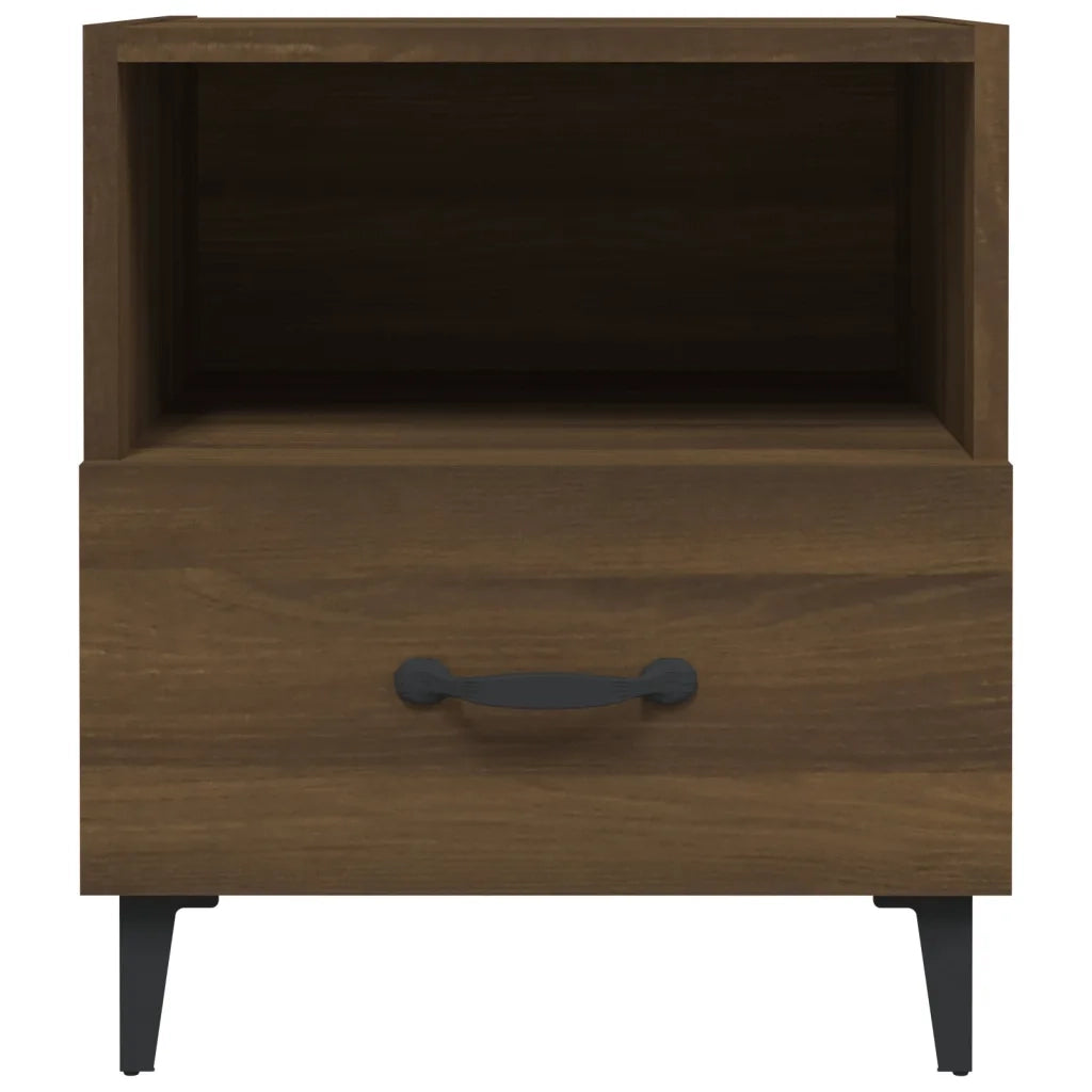 Comodini 2 pz Rovere Marrone in Legno Multistrato 817308