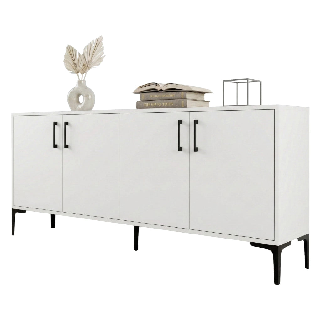 Madia Pollein, Credenza 2 Ripiani, 180x35x78h cm Bianco