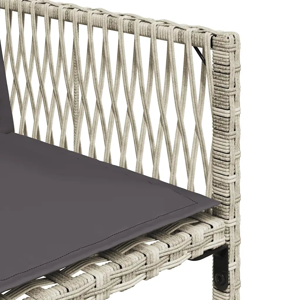 Set Pranzo Giardino 11pz con Cuscini Grigio Chiaro Polyrattan