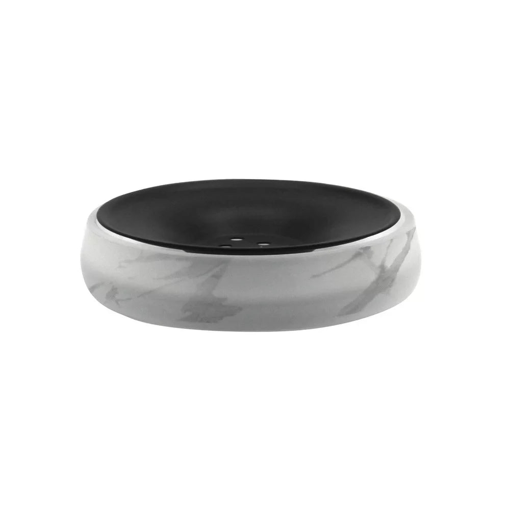 Portasapone in vetro satinato - serie Marble