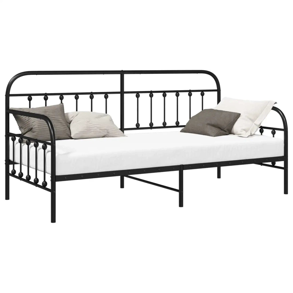 Struttura per letto di giorno-Giroletto Nero 100 x 200 cm 603571
