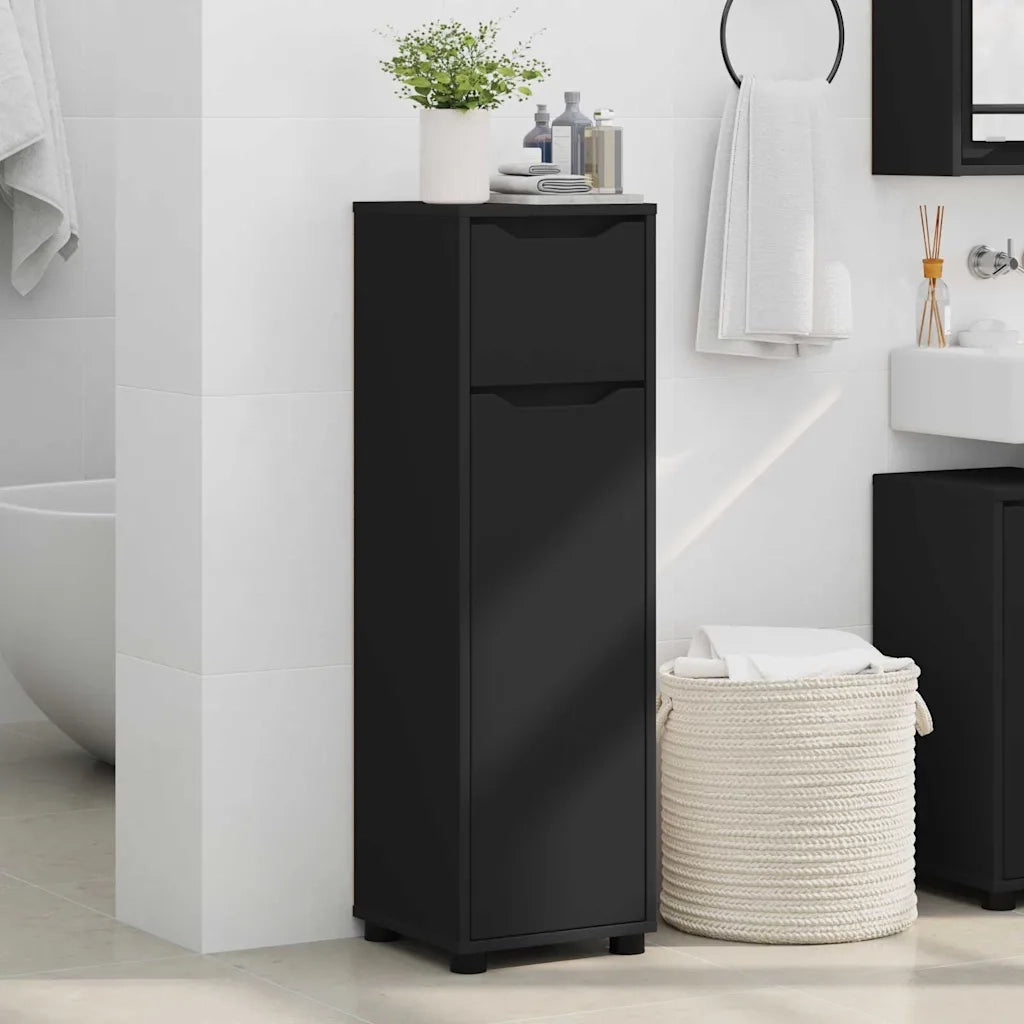 Mobile da Bagno Nero 30,5 x 30 x 101 cm Legno multistrato