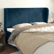 Testiera ad Orecchio Blu Scuro 163x23x118/128 cm in Velluto
