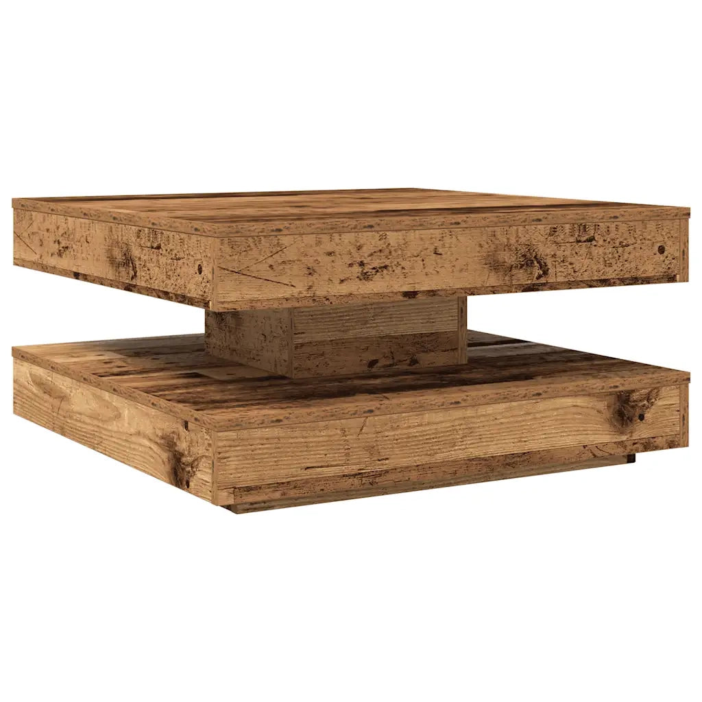 Tavolino da Caffè Girevole a 360 Gradi Antico 70x70x34,5 cm 858486