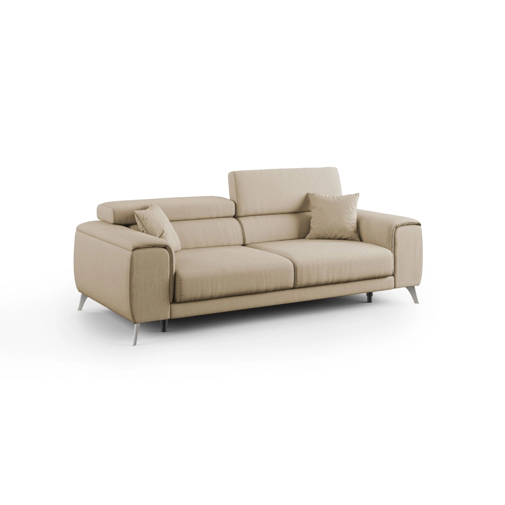 Fusion Divano con sedute allungabili in tessuto smacchiabile T05 185 cm beige