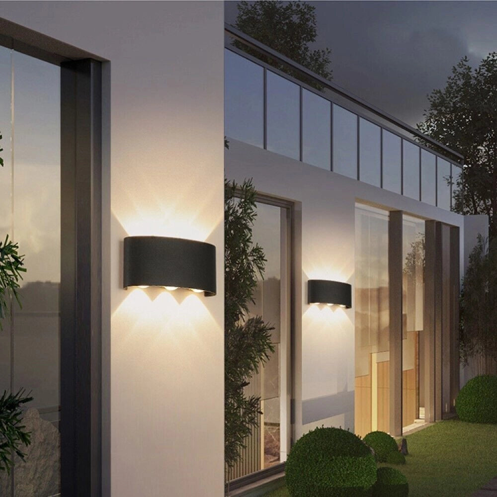 APPLIQUE PLAFONIERA LED 12W FARO FARETTO LAMPADA DA PARETE MURO DOPPIA LUCE 3000K