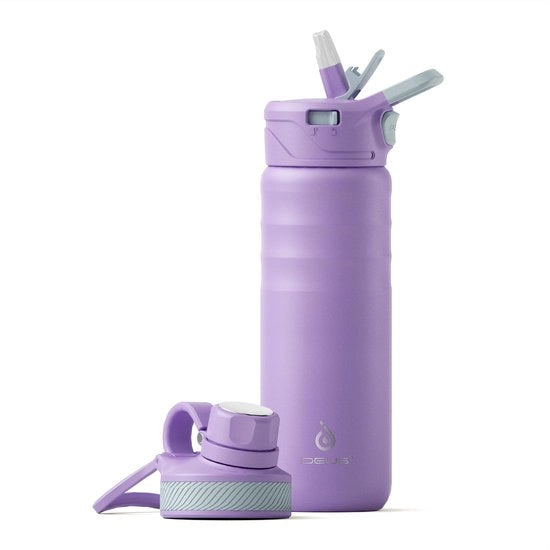 Vacca a vuoto isolata con doppia parete, 24oz (710ml) flacone in acciaio inox con doppia parete, bottiglia sportiva in metallo con tappo a vite ermetico (viola)