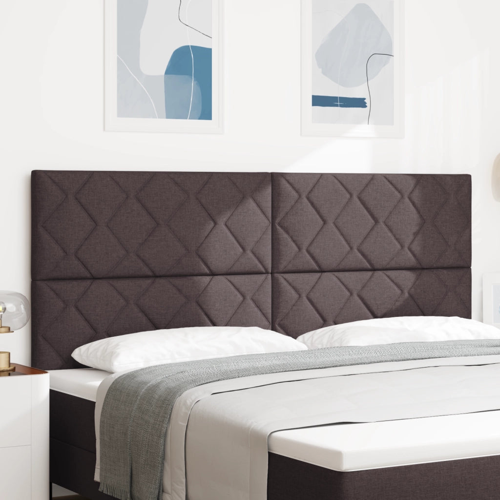 Testata LED  Design a Blocchi di Diamante Marrone Scuro 200 cm Tessuto