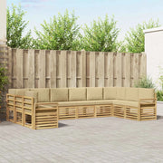 Set di divani da esterno 10 pcs Bianco e Beige 3392588