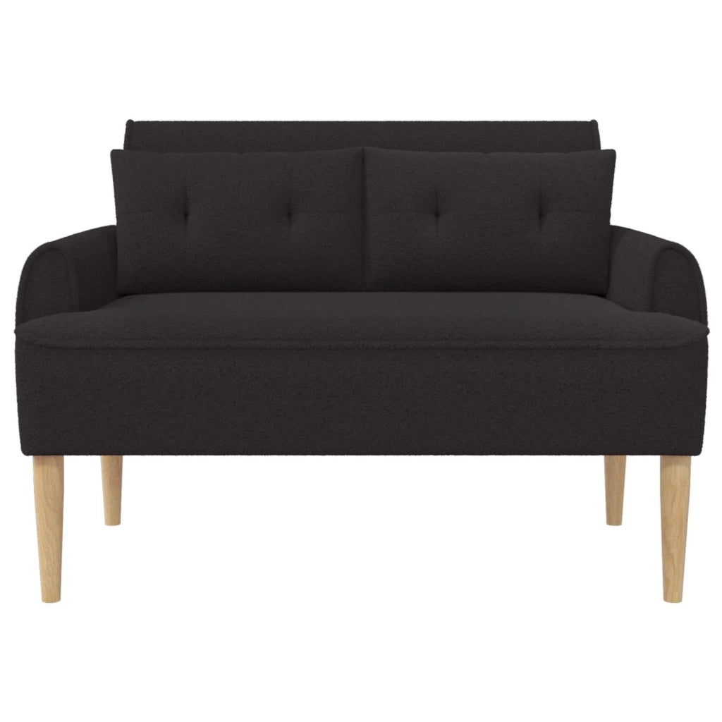 Loveseat con bottoni imbottiti Nero 117 x 67 x 77 cm Bouclé 42041826