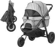 Carriolo per cani grande - fino a 35kg - pieghevole - 3 ruote - tutti terreni - Carriolo per cani - Auto per cani
