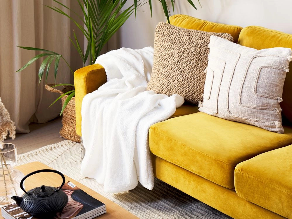 Coperta bianca 125 x 150 cm soggiorno camera da letto accessorio divano