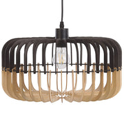 Lampadario Lampada a Sospensione in Legno Chiaro Nero Design Scandinavo