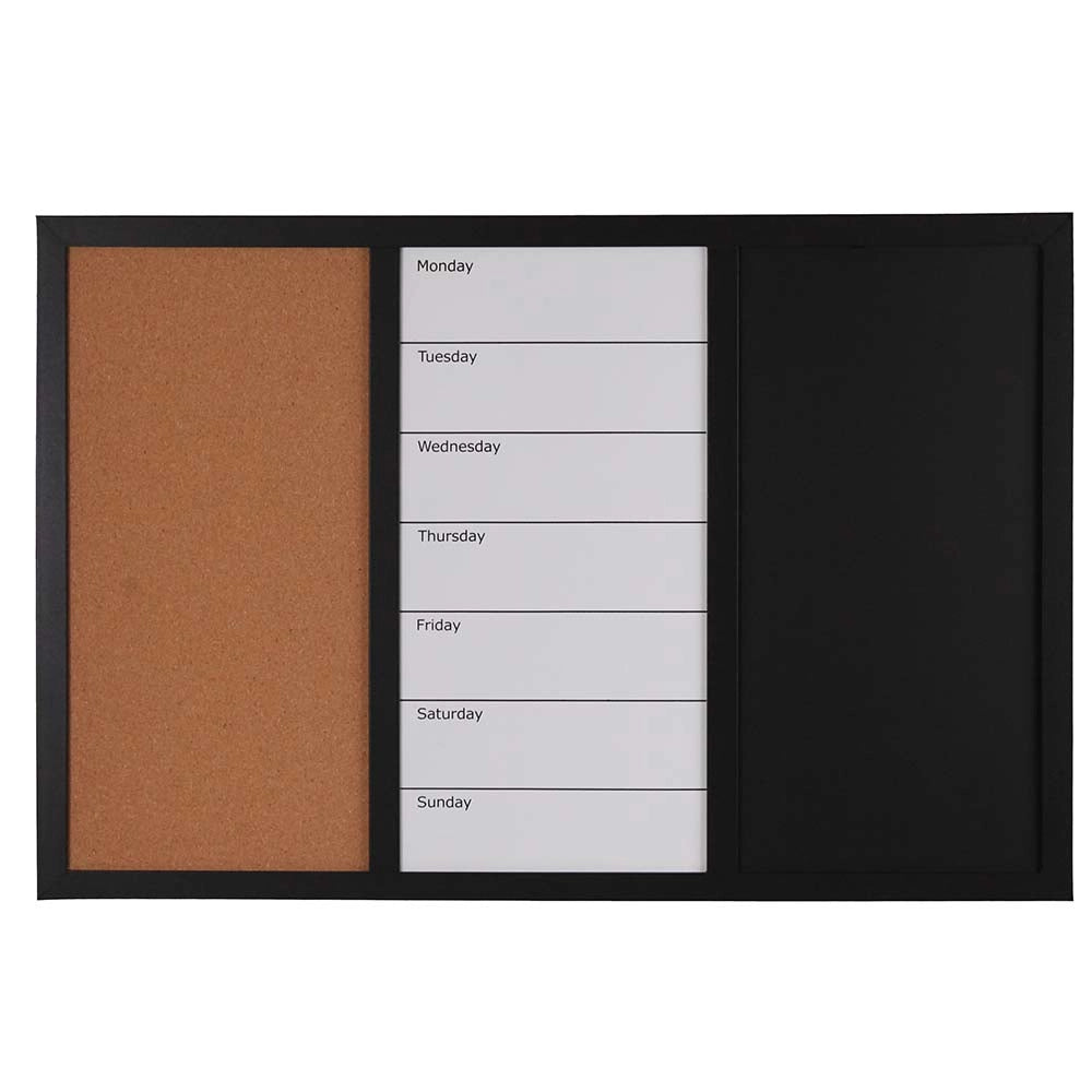 Lavagna Magnetica 3 in 1 da Ufficio 60x40 cm con Bacheca Sughero Combinata