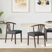 Sedia da pranzo 2 pcs Marrone chiaro e nero