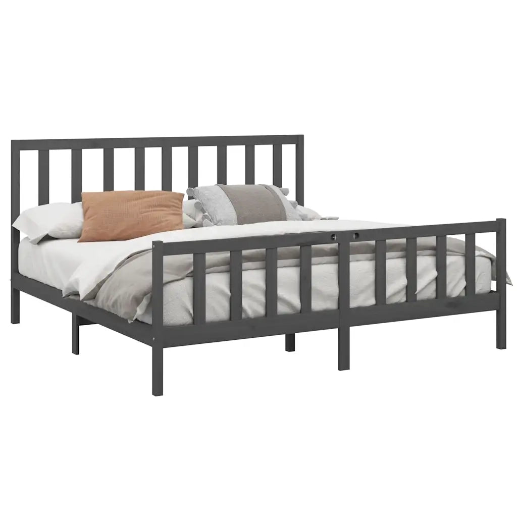 Giroletto Grigio in Legno Massello di Pino 200x200 cm 3106725