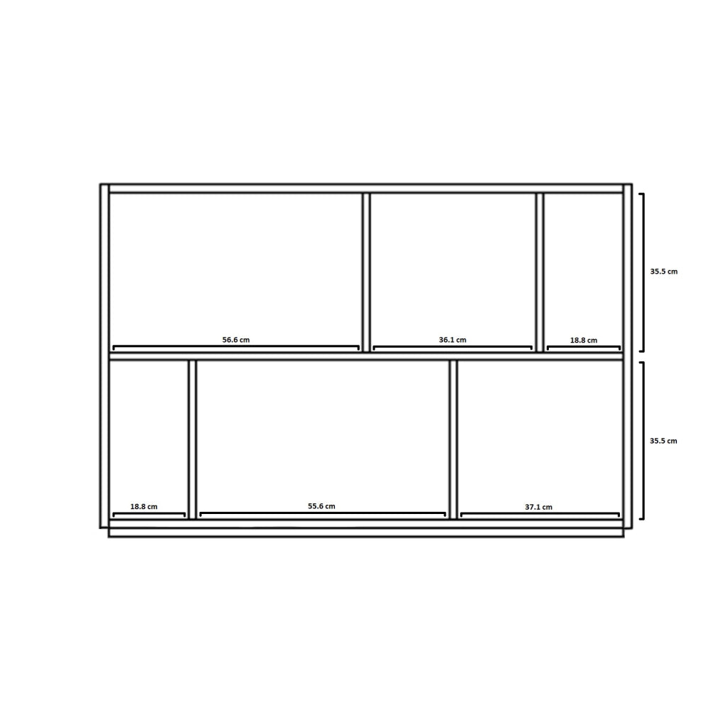 Libreria Herdasa effetto rovere e verde 80x119x32