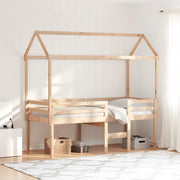 vidaXL Letto a Soppalco con Tetto 90x190 cm Legno Massello di Pino