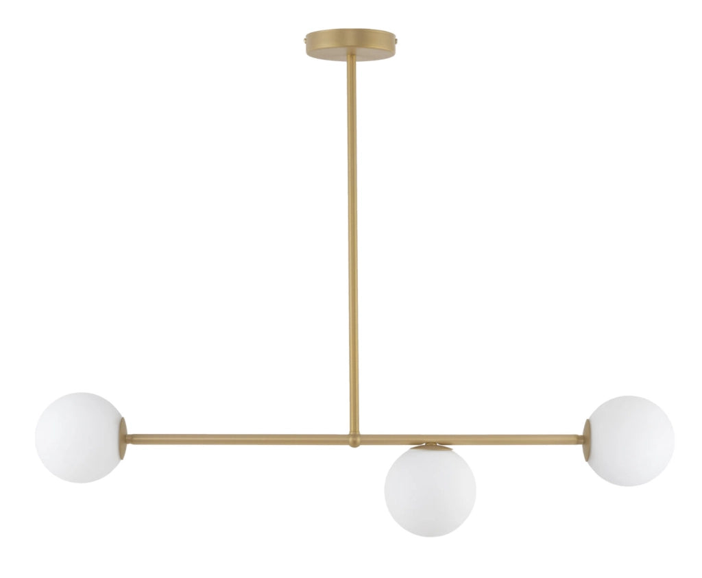 Plafoniera minimal oro 3 sfere vetro G9 Gama Sigma