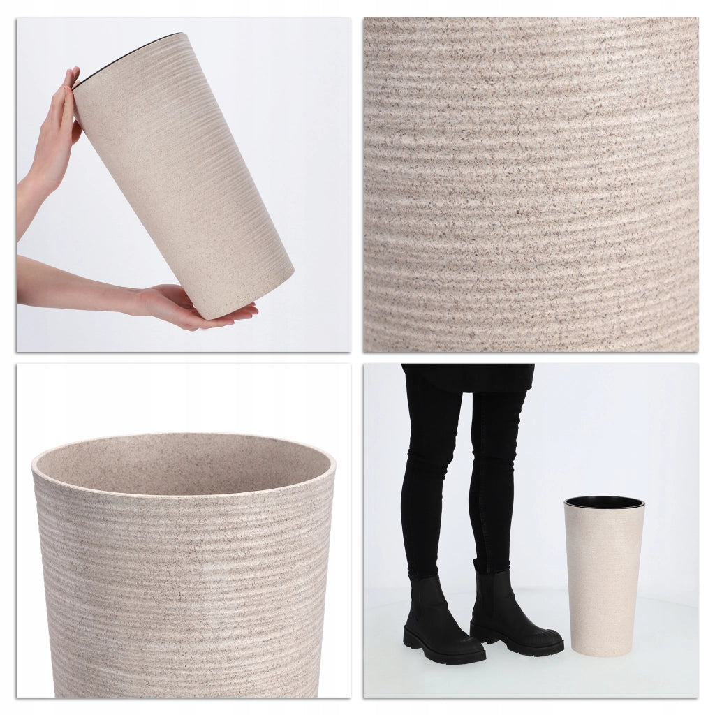 Vaso da fiori KADAX, coprivaso, alto, 37 cm, con inserto, per soggiorno, beige