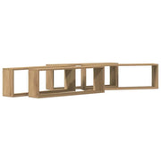 4 pz Scaffali da Parete | Mensola sospesa Rovere Artigianale 80 x 15 x 26 cm