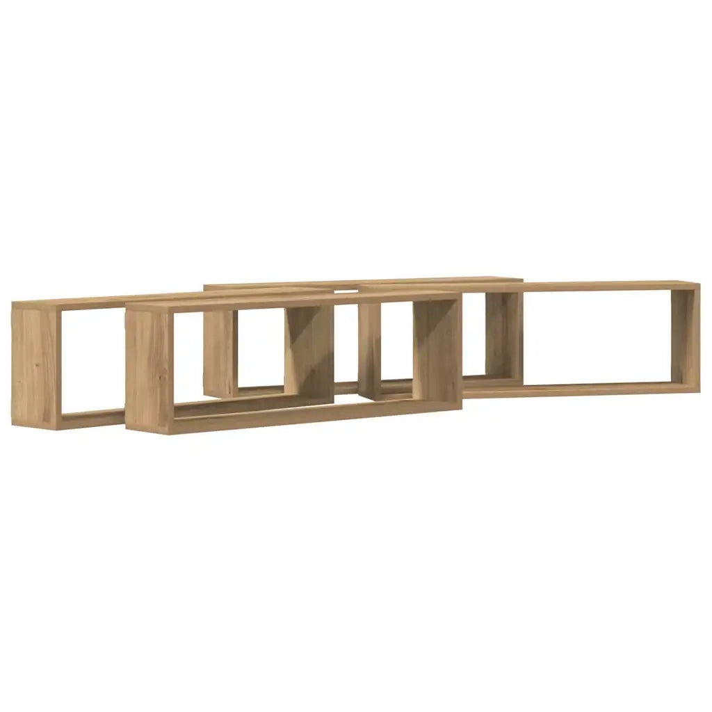 4 pz Scaffali da Parete | Mensola sospesa Rovere Artigianale 80 x 15 x 26 cm
