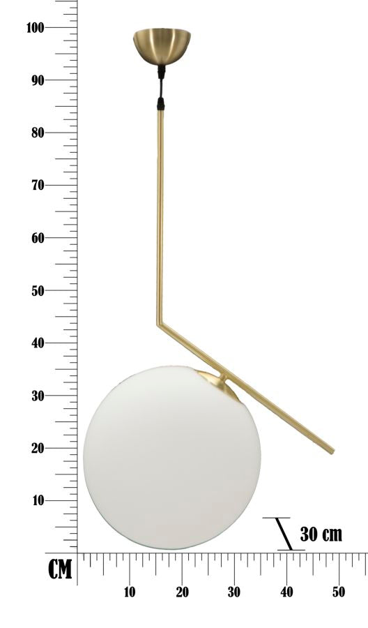 Lampadario Glamy 50x30x100 cm in Ferro e Vetro Bianco e Oro