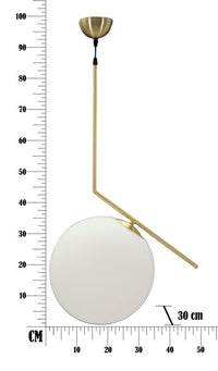 Lampadario Glamy 50x30x100 cm in Ferro e Vetro Bianco e Oro